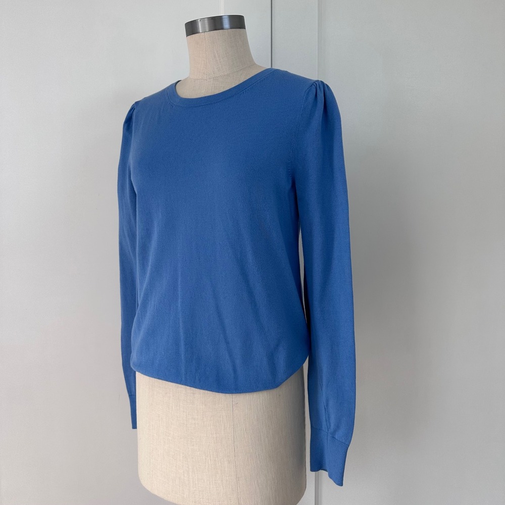 Boden Blue Puff Shoulder Crew Neck Cotton Blend Sweater K0477 Womens Small - Picture 6 of 9